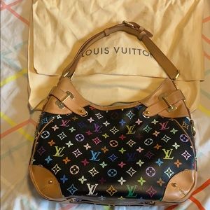 Greta Black Multicolor Monogram Canvas Hobo Bag